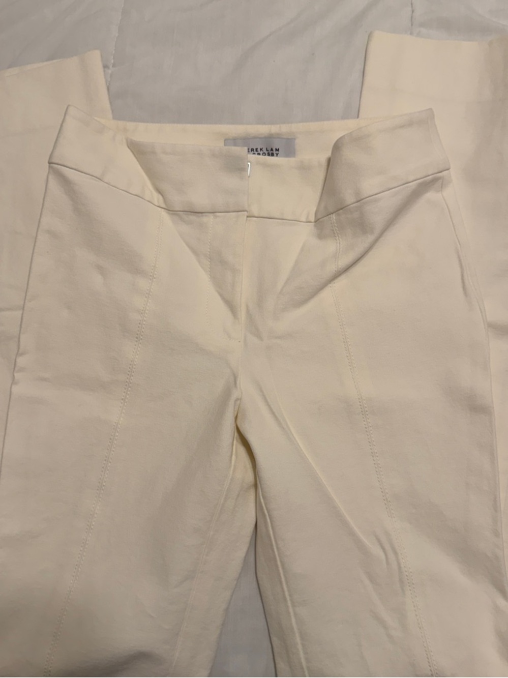 Derek Lam Cream Wide-Leg Trousers